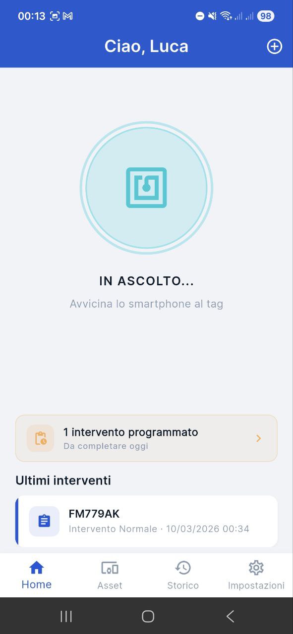 OverTag App — Schermata principale