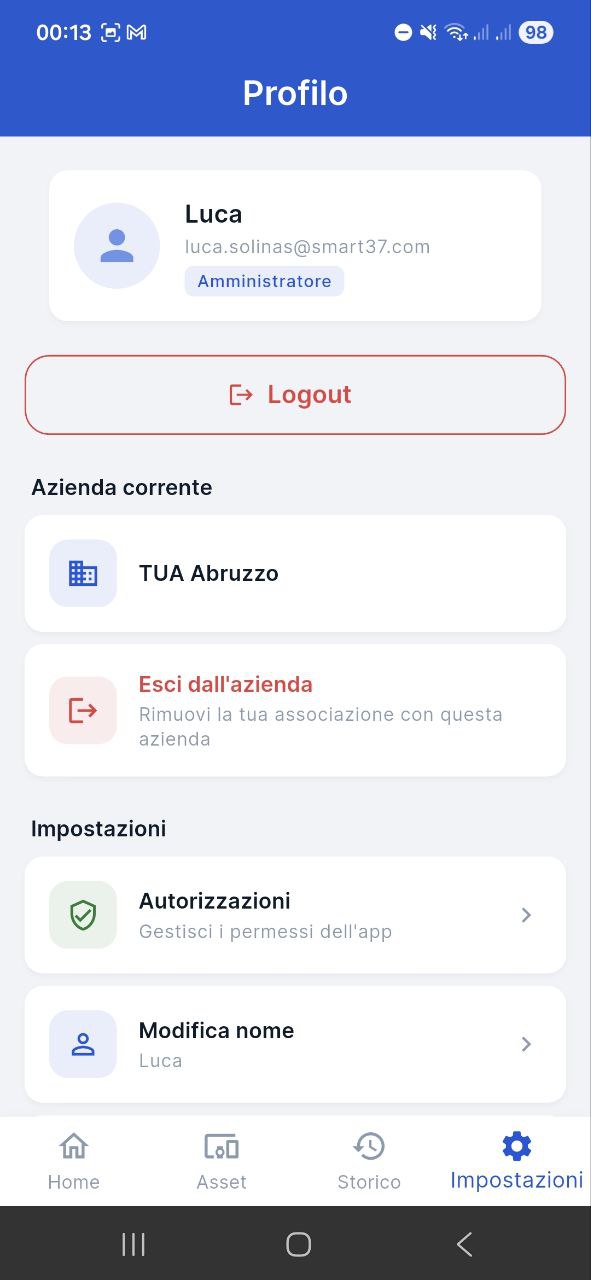 Profilo utente nell'app